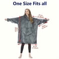 thumbnail image 2 of Nuan Oversized Hoodie Blanket Wearable Sherpa Fleece Sweatshirt, Gray, Adult Unisex Adult Unisex, 2 of 5