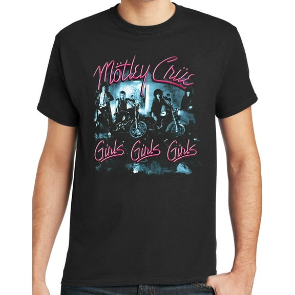 Motley Crue GIRLS GIRLS GIRLS Mens Black T-shirt, 4XL Black - TALL