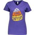 thumbnail image 3 of Inktastic Halloween No Such Thing As Too Much Candy Corn Women's V-Neck T-Shirt, 3 of 5