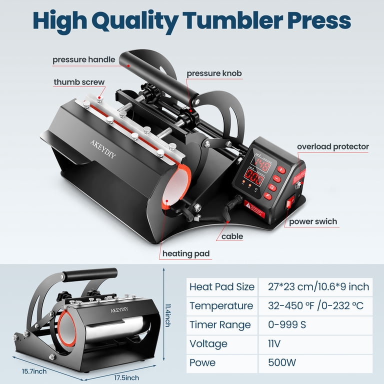 500W Electric Mug Press Tumbler Heat Press Machine – For 11-30oz ...