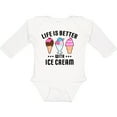 thumbnail image 3 of Inktastic Life is Better with Ice Cream Boys or Girls Long Sleeve Baby Bodysuit, 3 of 5
