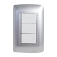 thumbnail image 1 of Placas CON apagador triple Sanelec GRIS SILVER, 1 of 5