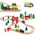 thumbnail image 5 of Train Track Wooden Train Toys Magnetic Set Electric Car Locomotive Diecast Slot Fit All Wood Brand Biro Railway Tracks For Kids, 5 of 10