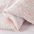 thumbnail image 6 of Chezmoi Collection Katrina 6-Piece Floral Comforter Set King Size, White/Coral, Soft Jacquard Textured Lightweight Bedding for All Season, 6 of 9