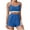 Blue, variant on Womens Fleece 2 Piece Pajamas Set Fuzzy Padded Bras Cami Tops Shorts Flannel Sleeveless Sleepwear, M