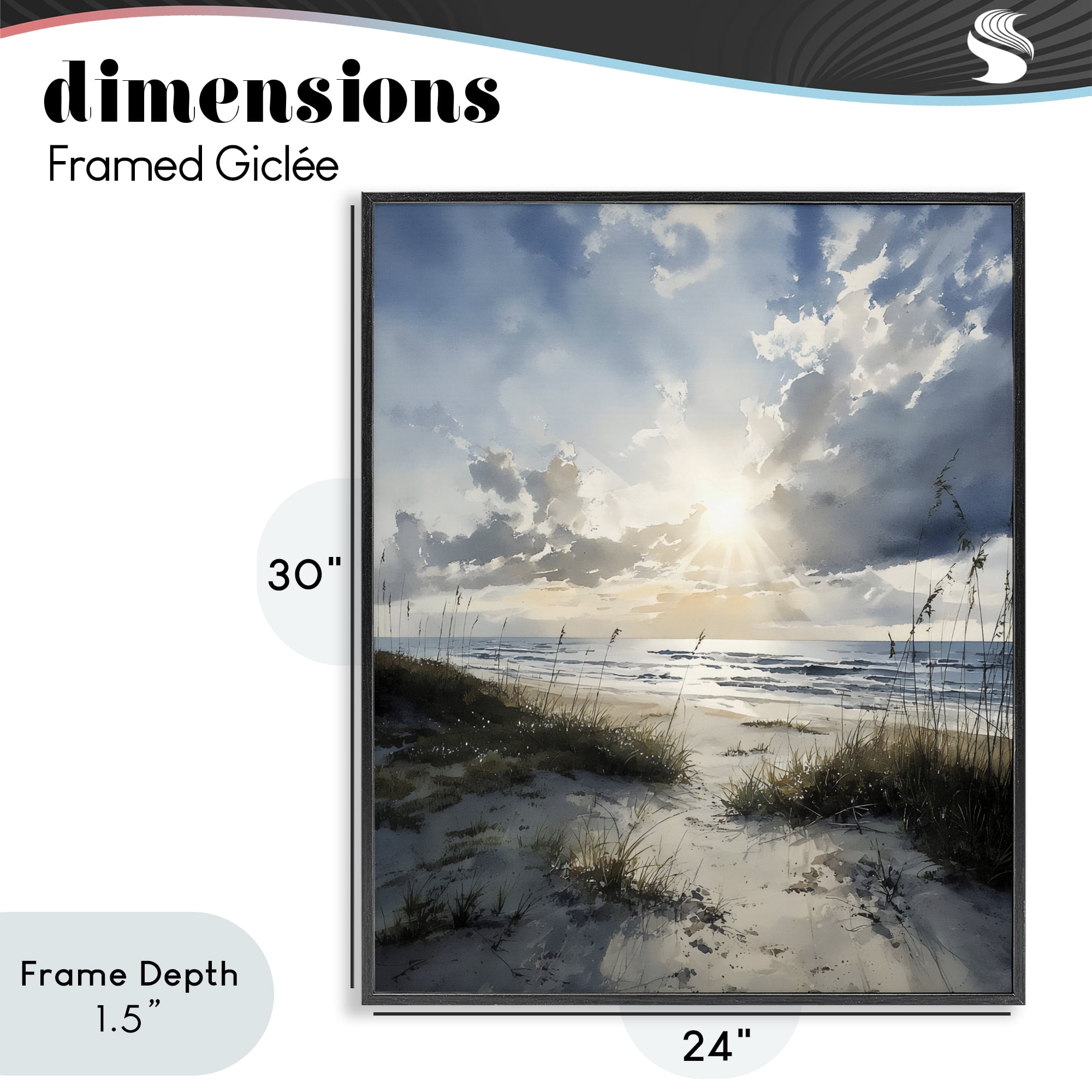 Stupell Industries Sunshine On The Beach Black Framed Giclee Art, design by Franklyn Gregory