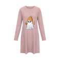 thumbnail image 6 of Taqqpue Womens Cotton Sleep Dress Long Sleeves Crew Neck Halloween Skeleton Print Loose Knee Length Nightshirt Casual Oversized Lounge Pullover Nightgown for Women Plus Size, 6 of 7