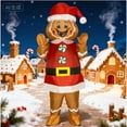 thumbnail image 2 of Adult Christmas Gingerbread Man Inflatable Costume Gingerbread Man Jumpsuit Funny Fancy Dress Halloween Cosplay Party Gift,Height 59"–74.8",Red gingerbread, 2 of 6