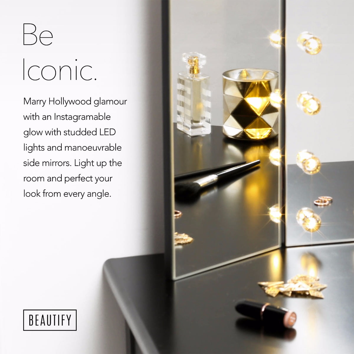 Beautify Mirror With Led Light For Dressing Table Top Vanity Tri Beautify Mirror With Led Light For Dressing Table Top Vanity Tri Folding Adjule Hollywood Style