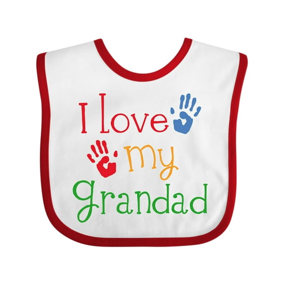 Inktastic Grandad Grandkids Handprints Boys or Girls Baby Bib