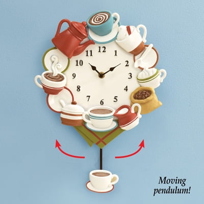 Coffee Cup Pendulum Wall Clock