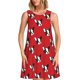 thumbnail image 1 of Balery Bulldog Red Vestidos de verano para mujer con estampado: vestido holgado sin mangas, vestido playero informal y cómodo para días calurosos., 1 of 7