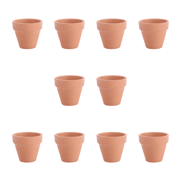 10 macetas pequeñas de terracota de 5,5 x 5 cm, de cerámica, para cactus, suculentas, ideales para manualidades y recuerdos de boda.