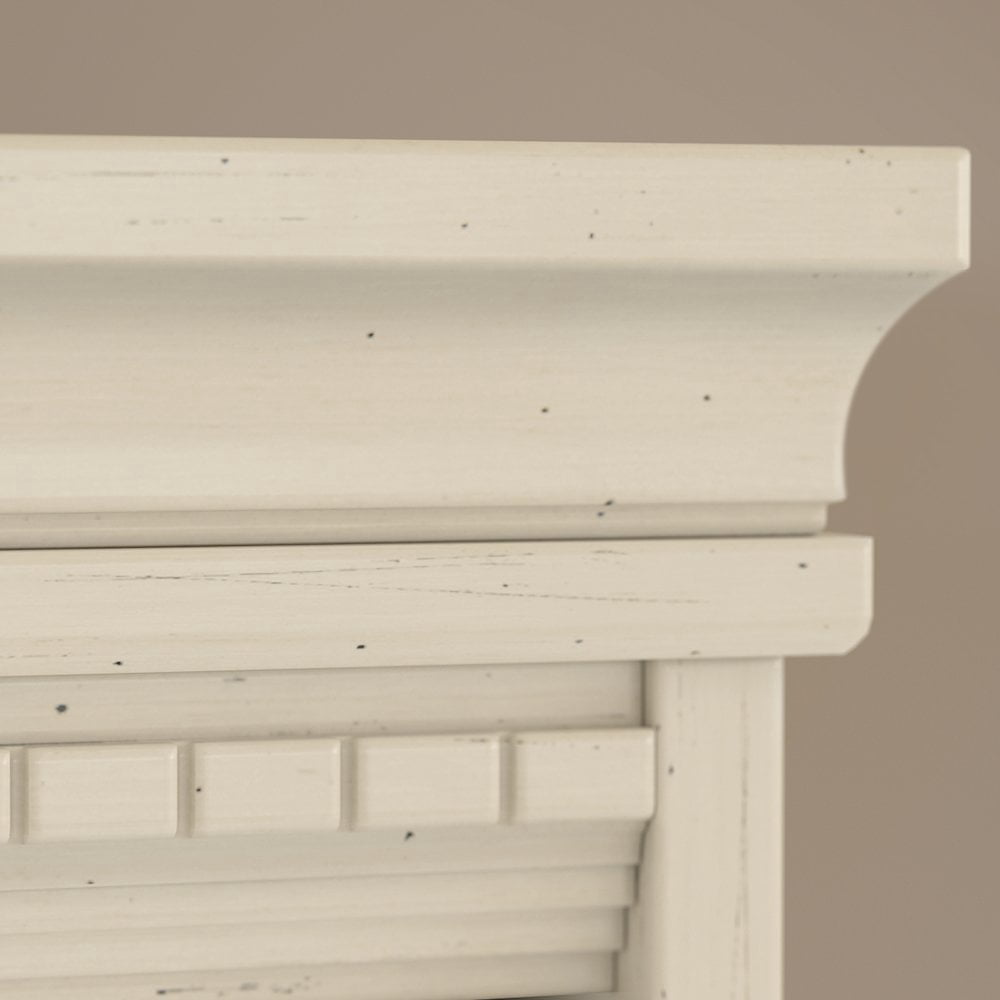 Fairview L Desk 5 Pc Office Set with Storage in Antique White - Engineered Wood