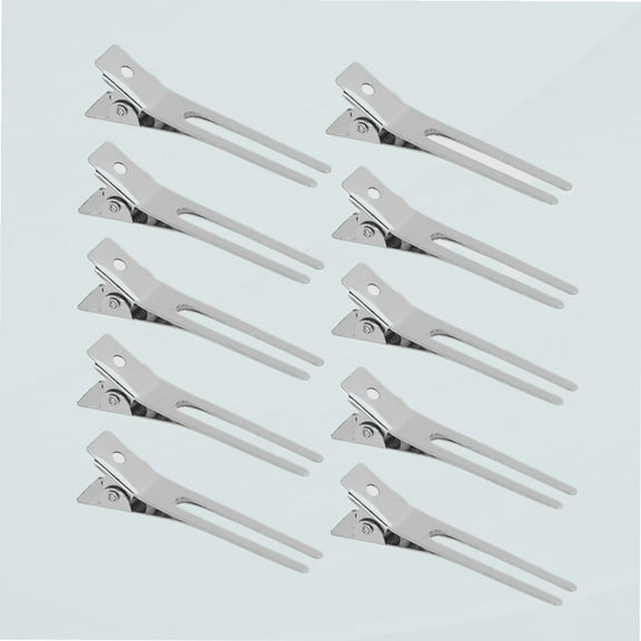 50 PCs Hairdressing Metal Double Prong Hair Clips for Styling Sectioning Setting - Pin Curl Clips for Hair – Metal Hair Clips Small Hair Styling Clips for Salon Barber