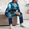 thumbnail image 7 of Yiaed Hawaiian Beach Pirate Moon Print Men’s Pajamas Set - Long Sleeve Button Down Sleep Shirt and Pajama Bottoms Sleepwear Set Mens Pjs Sets Men's Pajama Bottoms-Small, 7 of 7
