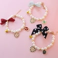 thumbnail image 5 of Elegant Pet Collar with Bell Bowknot Design - Breathable Dress Up - Gothic Faux Pearl Dog Necklace - for Daily Wear, 5 of 8