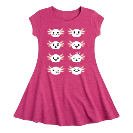 

Instant Message - Axolotl Emotion Grid - Toddler And Youth Girls Fit And Flare Dress