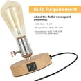 thumbnail image 4 of Small Industrial Table Lamp with 2 USB Port Wooden Base for Bedroom Dorm Nightstand, 4 of 6