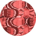 thumbnail image 1 of Ahgly Company Machine Washable Indoor Round Abstract Red Modern Area Rugs, 8' Round, 1 of 4