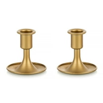 Candlestick Holders Taper Candle Holders, Romadedi Gold Candle Stick Candle Holder for Table Centerpiece, Wedding Reception, Festive Christmas Mantel Decoration or Home Decor, Set of 2