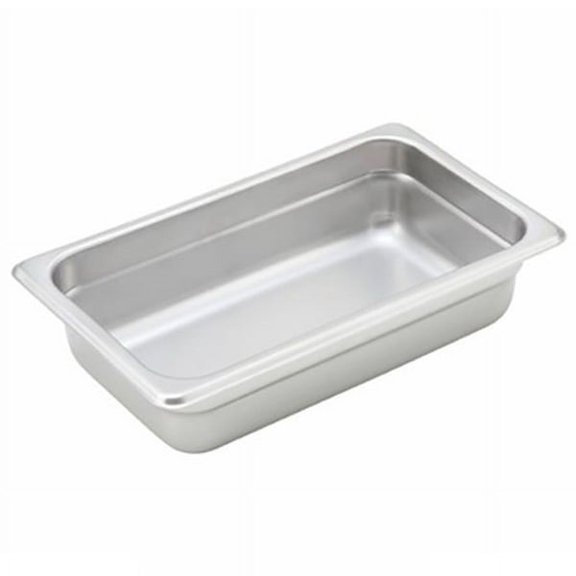 Winco Anti-Jamming Steam Table Pan Silver, 10.5" Length x 6.4" Width x 2.4" Height | 1/Each