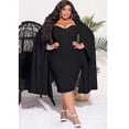thumbnail image 3 of AURA Women Plus Size Long Sleeve Irregular Dress High Waist Fall Winter Casual Elegant Dress, 3 of 6