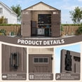 thumbnail image 3 of NETAJE 8x10 ft Resin Storage Shed, Outdoor Plastic Tool Shed with Floor, Lockable Door, Window and Vents for Patio, Backyard, Beige & Brown, 3 of 9