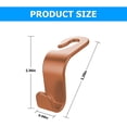 thumbnail image 2 of Car Back Seat Headrest Hooks, 4PCS Vehicle Backseat Storage Organizer Hanger, Multifunctional Auto Headrest Hidden Hook Universal for Handbag Purse Backpacks Bags and Groceries (Brown), 2 of 5