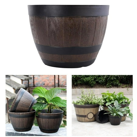 

Flowerpot Imitation Barrel Resin Resin Plastic Oversize Green Planting Pot
