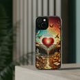 thumbnail image 3 of DistinctInk Clear Hybrid Case for Apple iPhone 14 (6.1" Screen) - Storing Treasures: Earthly vs. Heavenly Abundance - Tempered Glass Back, 3 of 8