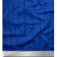 thumbnail image 1 of Soimoi Blue Heavy Satin Fabric Artistic Leaves Print Sewing Fabric Yard 54 Inch Wide, 1 of 3