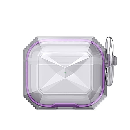 Allytech Airpods Pro Case 2019 Released Clear Skin Cover with Keychain Shockproof Dustproof Cute Protective Soft TPU Cover Case for Apple Airpods Pro Purple