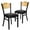 Natural Wood Back/Black Vinyl Seat/Black Metal Frame, variant on Flash Furniture 2 Pack HERCULES Series Black Slat Back Metal Restaurant Chair - Natural Wood Back, Black Vinyl Seat