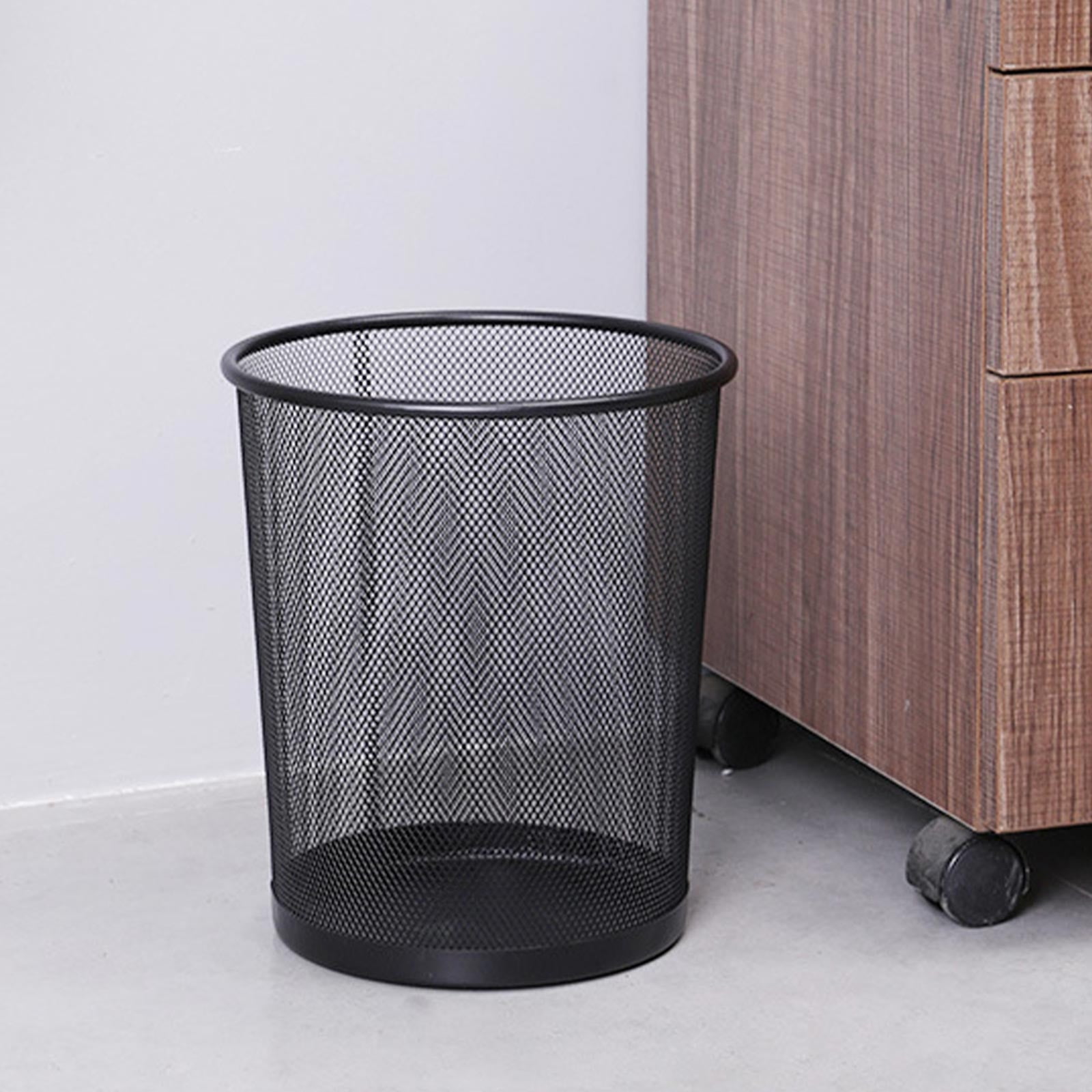 Blasgw Metal Meshround Garbage Can Trash Can Garbage Can Wastebaskets For Bathroom Bedroom Office Kitchen Small Space Living Trash Bin Black