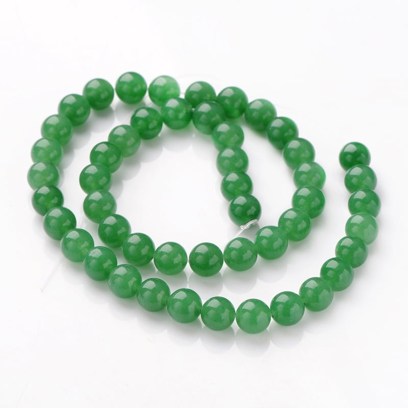 20strands Dyed White Beads Strands Green Aventurine Round about 8mm in diameter hole: 1mm about 49pcs/strand 15 inch