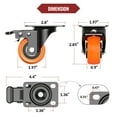 thumbnail image 6 of HOLKIE 2 inch Swivel Caster Wheels with Safety Total Lock,(4 pack)360 Degree Heavy Duty Plate Casters,Orange, 6 of 8