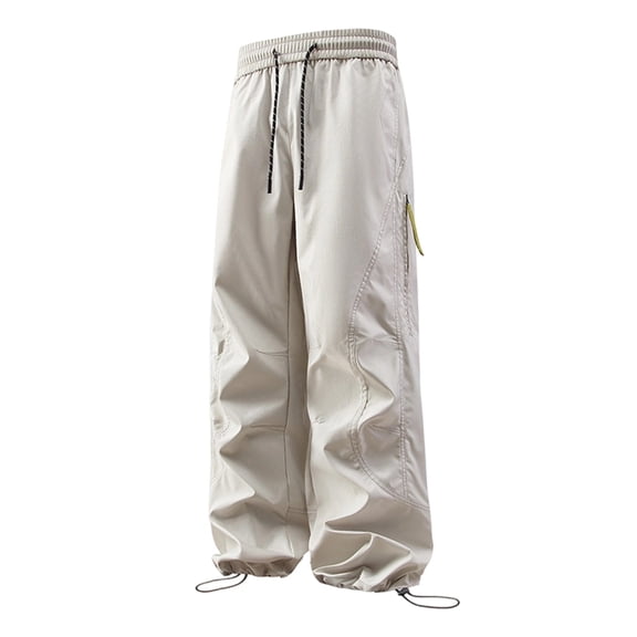 HAiming Men's Casual Solid Color Cargo Pants Loose Mens Windproof Waterproof Lightweight Pant Hiking Trousers