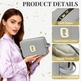 thumbnail image 3 of Gynky Makeup Bag Toiletry Bag Organizer Personalized Initial Make up Cosmetic Bags Travel Essentials for Birthday Christmas Girl Women Girlfriend Teacher Valentines Day Gifts, 3 of 9
