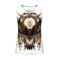 thumbnail image 4 of Raeneomay Off Shoulder Tops for Women Retro Ethnic Style Feather Tassels Printed Sleeveless Tank Tops, 4 of 5