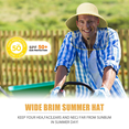 thumbnail image 4 of Sombrero de ala ancha para el sol para hombres y mujeres, sombrero para el sol para senderismo y pesca, correa para la barbilla, sombrero de verano para safari, sombrero para exteriores, UPF 50+, 4 of 5