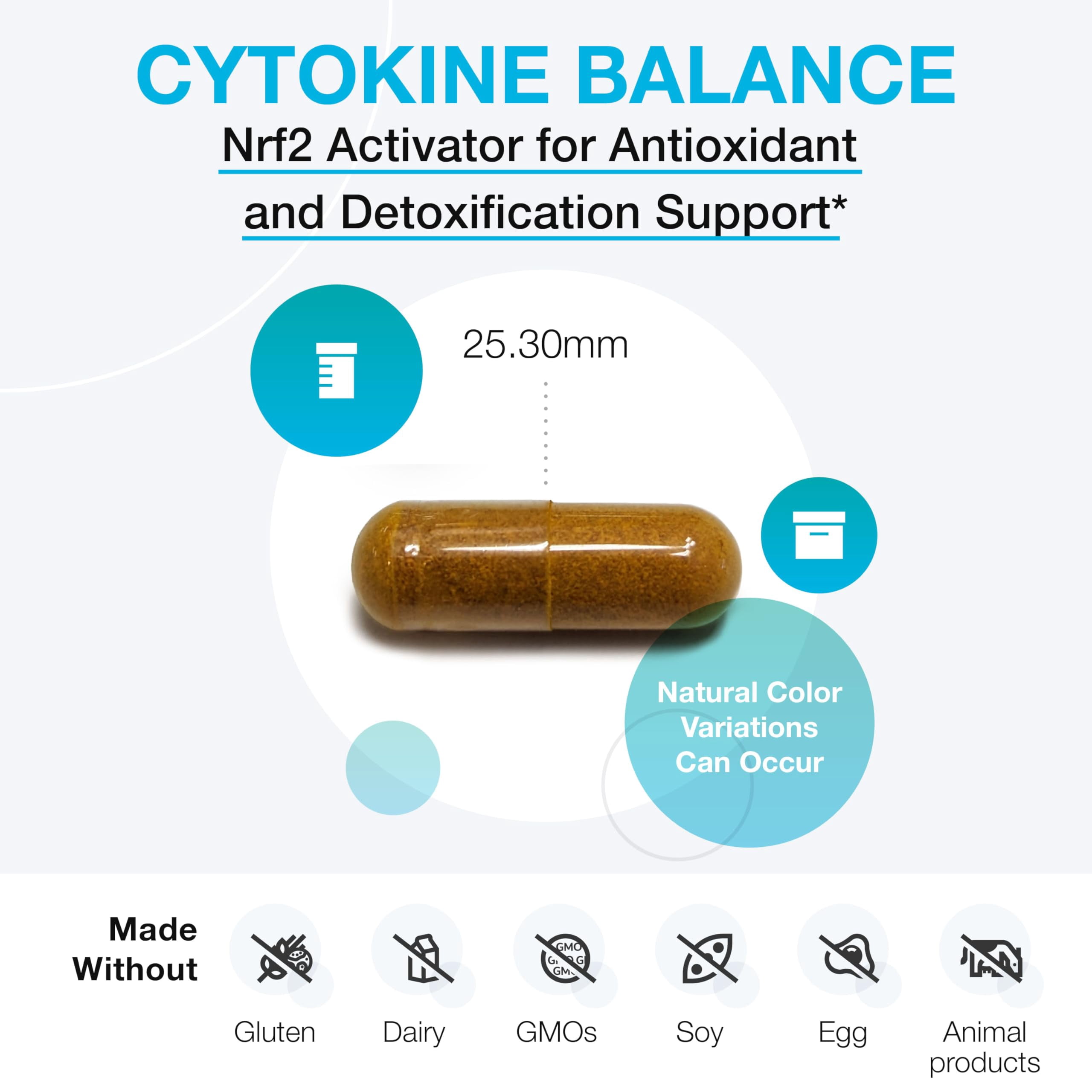 XYMOGEN Cytokine Balance - Antioxidant & Cellular Detox Support - 400 mg Turmeric Extract - Features Nrf2 Activators - Vegan & Non-GMO - 30 Capsules