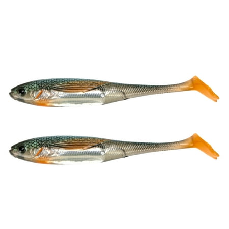 2Pcs 31g/12.5cm Soft Lures Artificial Bait Bright Color Soft Flexible Bite-Resistant Realistic Looking T Tail Fishing Lure Swimbaits