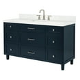 thumbnail image 6 of ARIEL Monroe 60 Inch Single Rectangle Sink Bathroom Vanity With Carrara White Quartz Countertop 1.5 Inch Edge In Midnight Blue, 6 of 7