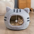 thumbnail image 6 of Warm Semi-Enclosed For Small Cats Dogs Pet Supplies Cat Shape Pet Nest Cat Bed Dog Kennel Sleeping Bed Cat House GREY S, 6 of 8