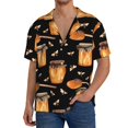 thumbnail image 1 of Balery Bee and Honey Camisa Casual de Manga Corta con Botones para Hombre, Texturizada, Estilo Cubano, para Playa, Verano-XX-Large, 1 of 5