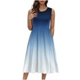 thumbnail image 2 of Cagogo Women's Summer Tank Midi Dress with Pockets Sleeveless A-Line Dress Casual Floral/Plain T-Shirt Dress Flowy Swing Beach Party Wedding Guest Sundress, 2 of 9