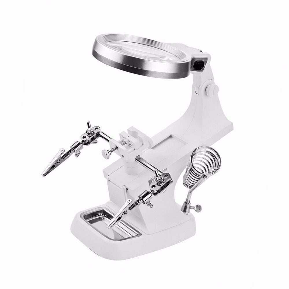 Soldering Iron Helping Holder Third Hand Flexible Arm USB Magnifier Welding Tool