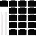 thumbnail image 1 of YWC-16 Pcs Étiquettes pour Bacs de Rangement, Étiquettes de Panier à Clipser pour Bacs de Rangement Supports d'Étiquettes Tableau Noir avec 2 Pcs Marqueurs pour Organisation de Garde-Manger, 1 of 4