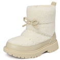 thumbnail image 3 of BIGWOW Girls Winter Boots Warm Fuzzy Snow Boots Faux Fur Lined Boots for Kids Non-Slip Sole Beige 8 Toddler, 3 of 6